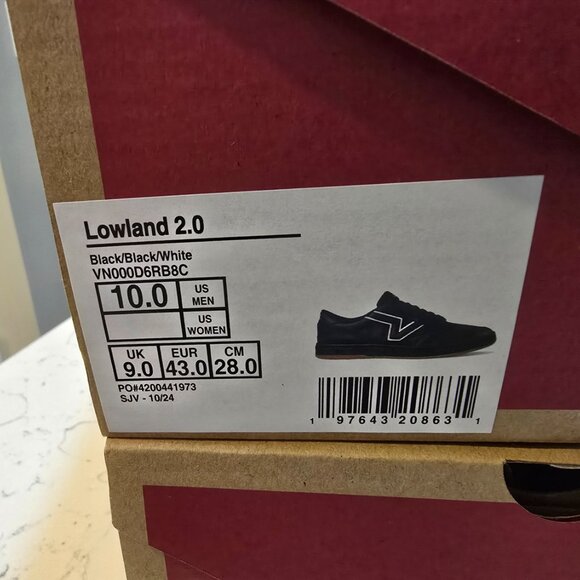 VANS LOWLAND 2.0 SNEAKERS SHOES Black / White VN000D6RB8C MENS SZ 10 SKATEBOARD - Picture 10 of 14
